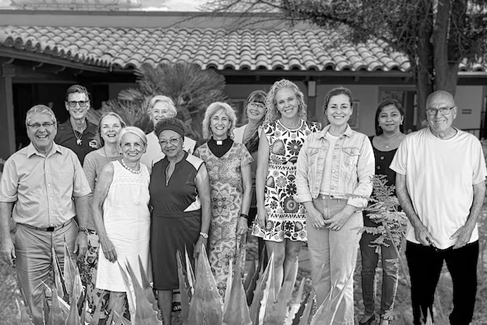 St. Alban’s vestry gathered with Mother Lainie outside the church.