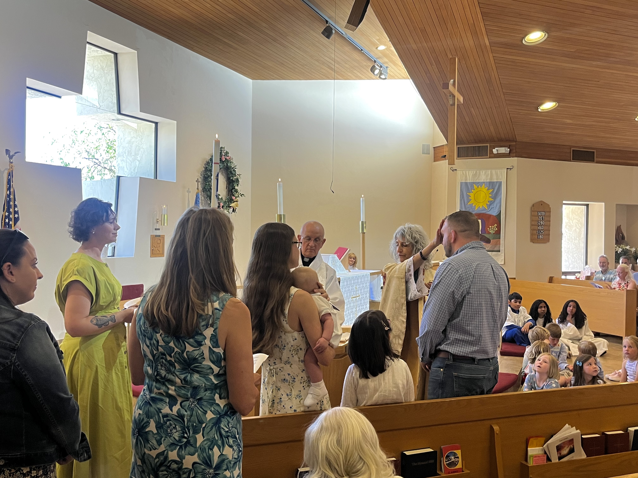 People gathered in St. Alban’s sanctuary.